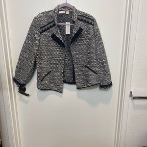 Chico's Black and White Moto Jacket